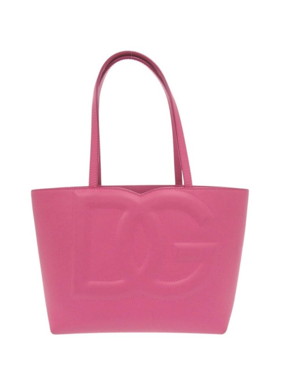 Dolce & Gabbana DG Logo Shopping Small Leather Pink Tote Bag &